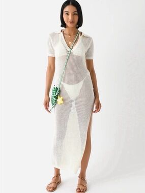 l*space White Sydney Knit Polo Swim Coverup